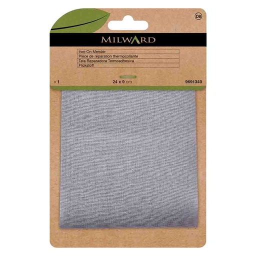 [MG9691340] Milward Reparatiedoek opstrijkbaar light grey 24x9cm