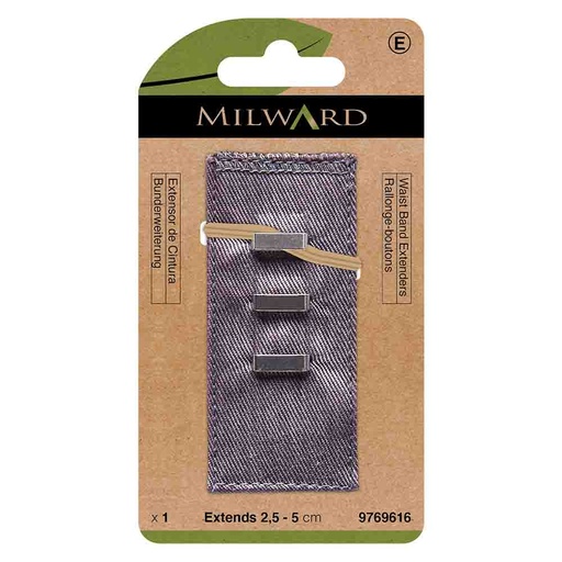[MG9769616] Milward Taillebandverlenger met haak grijs - 5st