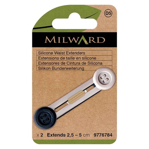 [MG9776784] Milward Taillebandverlenger silicone zwart en grijs - 2st