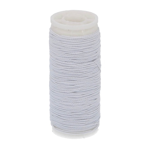 [50049-1] Rimpelelastiek op klos wit - 25x15m